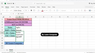 4 Different Uses Of Enter Key In Excel | Uses Of Enter Key | By Learn Computer #exceltutorial#shorts