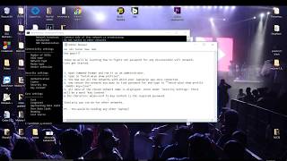 This video shows how we can use command prompt to find out the
password of any detectable wifi router network. method used here is
case specific and for ...