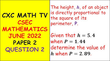 CSEC MATHEMATICS|JUNE 2022 QUESTION 2|Variation and Factorization