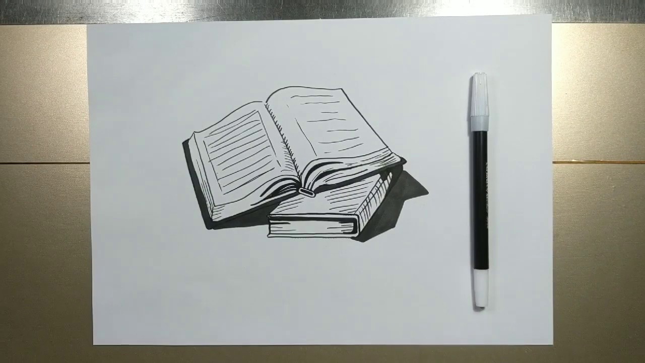 How to draw a realistic open book step by step. 