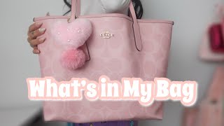 MY NEW FAVORITE COACH BAG | WHAT’S IN MY POWDER PINK CITY TOTE 🤭🎀