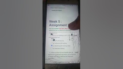 NPTEL KA TRAINING AND DEVELOPMENT COURSE KE WEEK-5 KA QUESTION AND ANSWER KEY