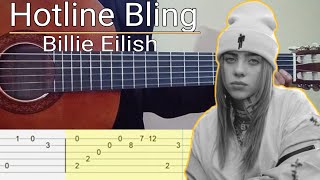 Billie Eilish - Hotline Bling Simple Guitar Tab