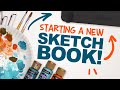 STARTING MY NEW SKETCHBOOK! | Painting on the Cover of My 24th Sketchbook