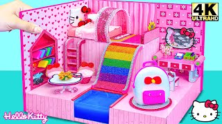 How To Make Cute Hello Kitty House Has 2 Floor,Makeup set, Rainbow Slide Pool from Clay, Cardboard❤️
