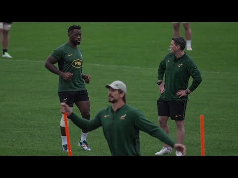 Springboks seem in good spirits as they train ahead of rugby world cup final