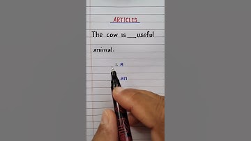 The cow is ___ useful animal || Use a / an /the || Articles || Determiners || Grammar