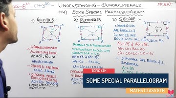 4) Some Special Parallelograms Maths Class 8th Chapter 3 Understanding Quadrilaterals | Maths 8