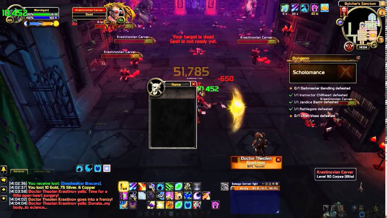 Doctor Theolen Krastinov Rare Spawn Scholomance Heroic. YouTube