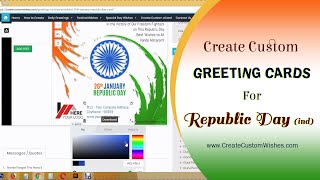 Create Custom Republic Day (26th January) Card with Name, Message, Quote and Logo screenshot 1