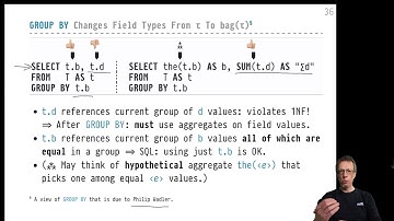 Advanced SQL — Chapter 02 — Video #08 — GROUP BY, grouping+aggregation, pseudo aggregate the()