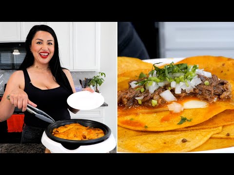 How to make BIRRIA Quesa Tacos | AL VAPOR STEAMY SOFT TACOS | Stephanie Views on the road Birra