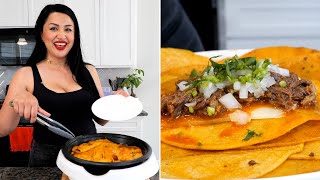 How to make BIRRIA Quesa Tacos | AL VAPOR STEAMY SOFT TACOS | Stephanie Views on the road Birra