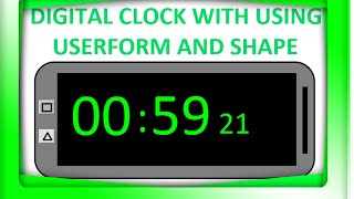 Excel VBA tutorial to add digital clock by using Userform