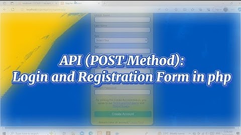 API: Simple Log in and Registration form using POST method in php