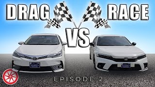 Civic Turbo RS vs Corolla Grande 1.8 | Drag Race | PakWheels