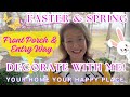 Easter spring  decorate with me 2024 front porch  entry way  easter diy wreaths topiaries