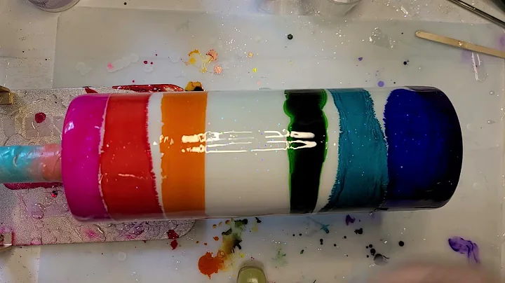 Let's Resin Alcohol Inks Tested on a White base! very bold colors! Rainbow Ink Tumbler