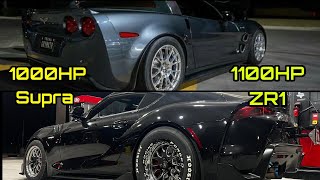 1000HP MKV Supra VS 1100HP ZR1 \& 1200HP Camaro! | Fastest Street Supra in Texas! Street Racing!