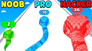 NOOB vs PRO vs HACKER in Snake Evo Run screenshot 5