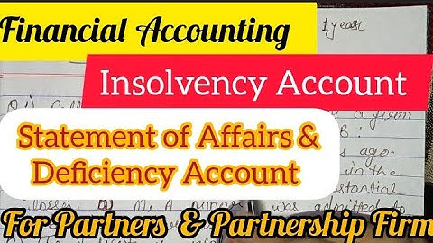Insolvency Account B.Com 1st Year |Statement Of Affairs| Statement Of Affairs For Partnership Firm