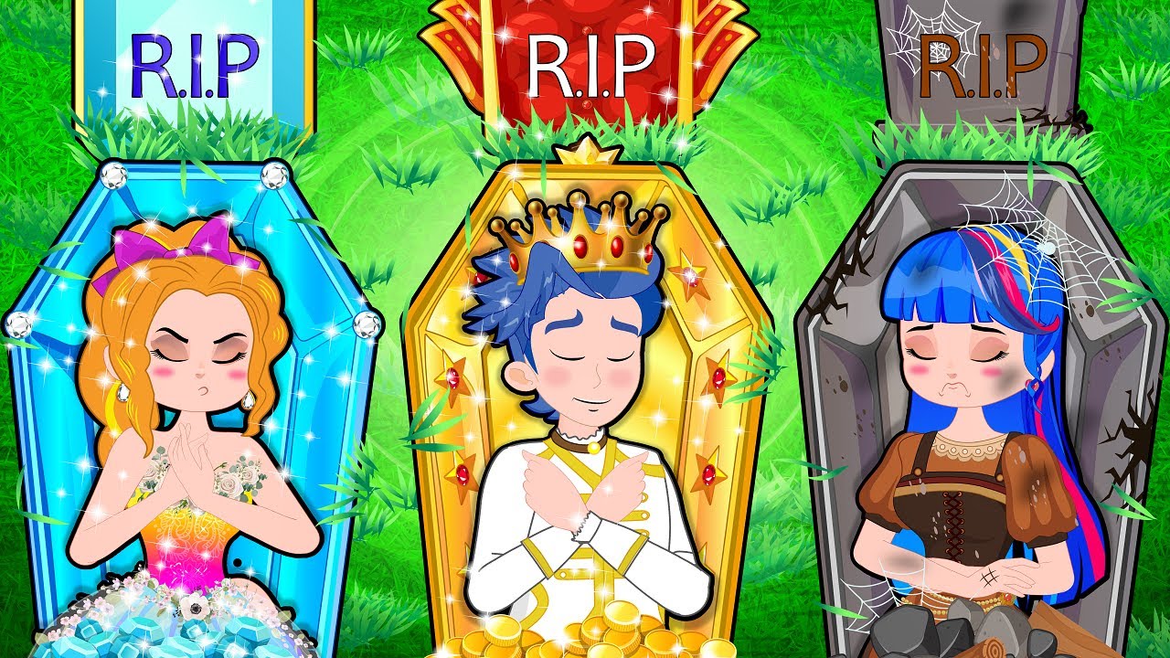 RICH VS POOR RIP  Funny Princess Situations   Hilarious Cartoon Animation