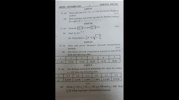 Bsc Numerical analysis previous question papers 2020,2019,2018