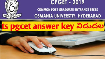 TS CPGET 2019 ANSWER KEY|ts pgcet answer key 2019