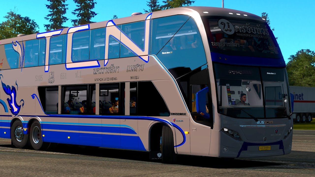 Euro Truck Simulator 2 mod bus แจก skin นครชัยทัวร์ 1.36  YouTube