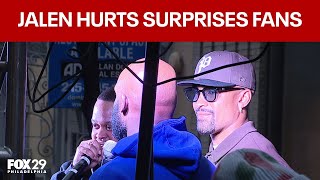 Jalen Hurts surprises fans at World of Flight Nike Brand Store opening in Philly