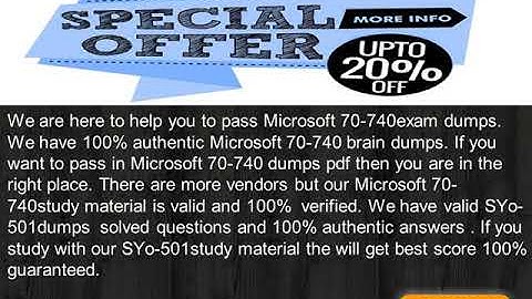 Quick Study For  Microsoft  70-740 Dumps Pdf | With 70-740 Practice Questions