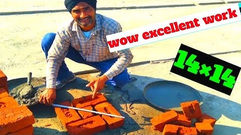 Technique of Brick Column! How to make 14×14 Size brick column process !