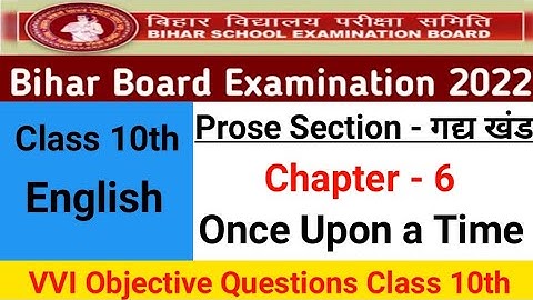 Bihar Board 10th English VVI Objective Questions 2022, Chapter 6, Once Upon a Time, Toni Morrison
