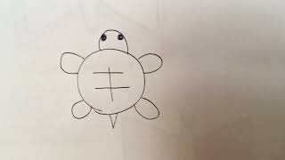 池の中を泳ぐ亀を描く Drawing a Turtle that Swims in the Lake