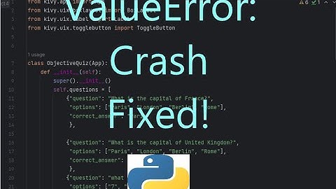 Python value error crash fixed!