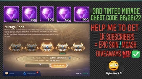 MLA Tinted Mirage 3rd Mirage Chest Code 08/08/22
