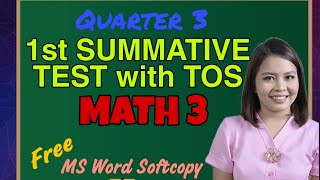 QUARTER 3/1ST SUMMATIVE TEST WITH TOS/MATH 3 screenshot 5