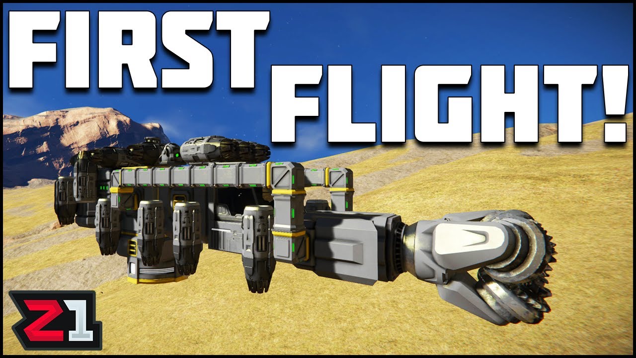 Miner FIRST Flight! Space Engineers Survival Ep 5 | Z1 Gaming - YouTube