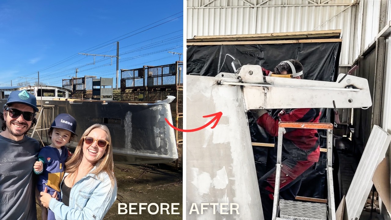 ⁣⛵️ Making our aluminum sailboat longer!! Ep.379