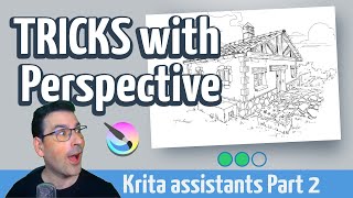 Perspective in Krita part 2. Building a house from scratch in 2021!