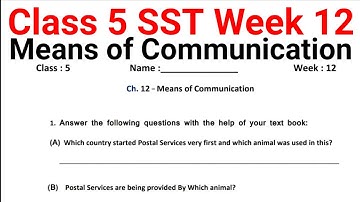 EDMC Class 5 SST Week 12 Means of Communication @KNOWLEDGEKINGDOMsolutionsolution MCD Worksheet Kaksha 5