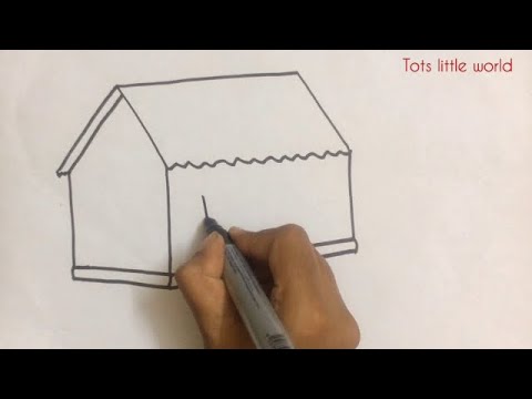 Simple way to draw a house/ house drawing for kids - YouTube