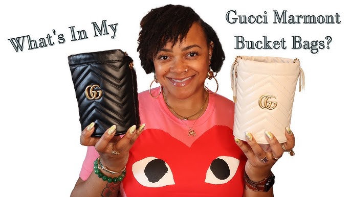 Gucci Marmont Mini Bucket Bag Review - Karina Style Diaries