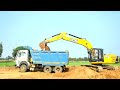 Jcb Excavator Backhoe Loader Loading Mud in Tata Truck 2518 । JCB Truck Video । Truck Video
