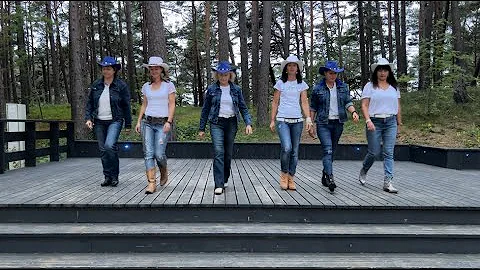 HELLUVA POLKA Line Dance Sisters Buttons Feathers in the air Rodney Atkins