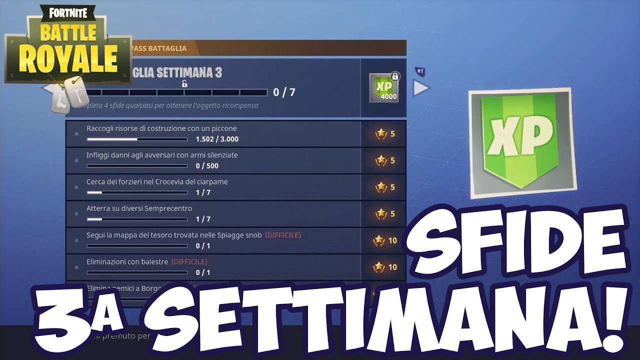 fortnite battle royale sfide terza settimana pass battaglia mappa segreta semprecentro ecc - fortnite season 9 pass battaglia