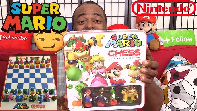 USAOPOLY Super Mario Chess Set | 32 Custom Scuplt Chesspiece for 2 players  Including Iconic Characters Like Mario, Luigi, Peach, Toad, Bowser | Themed