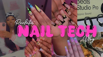 Realistic week in my life as a Nail tech 💕Fully booked| Off days| Full sets | suite decor | Shopping