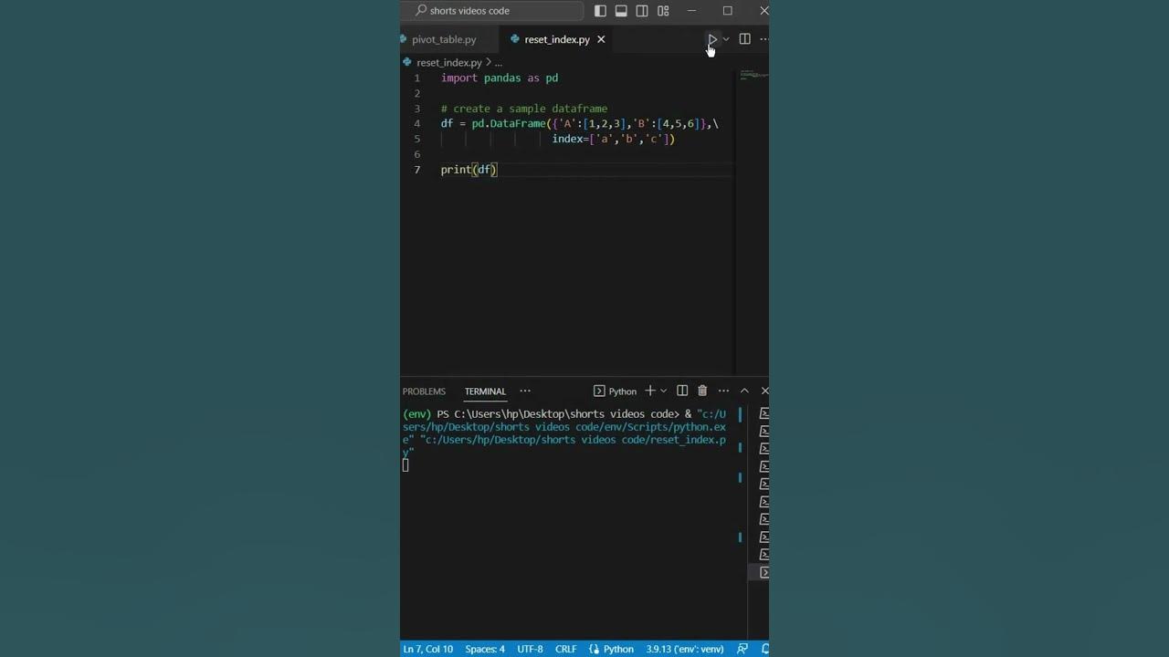 How to convert index of a pandas dataframe into a column youtube