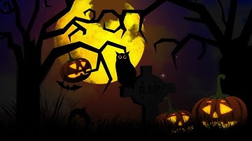 Halloween VJ Loop - Black Cat Cemetery Spooky Background Animation